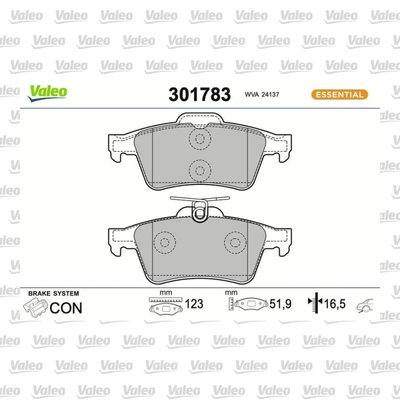 Fren Disk Balata Arka VALEO 301783