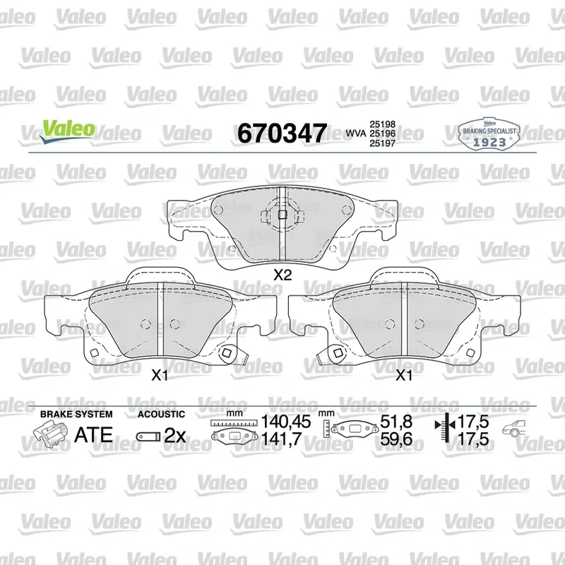 Fren Disk Balata Arka VALEO 670347 – Jeep Grand Cherokee