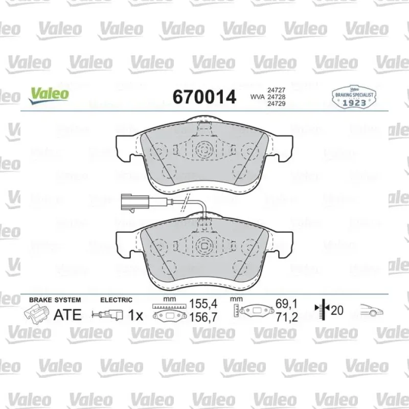 Fren Disk Balata Ön VALEO 670014 – Opel / Fiat
