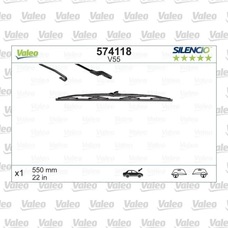 Silecek Süpürgesi Ön 550 mm - 22 inç VALEO 574118