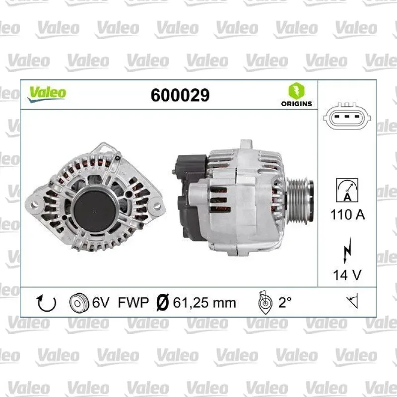 Alternatör VALEO 600029 – Hyundai / Kia