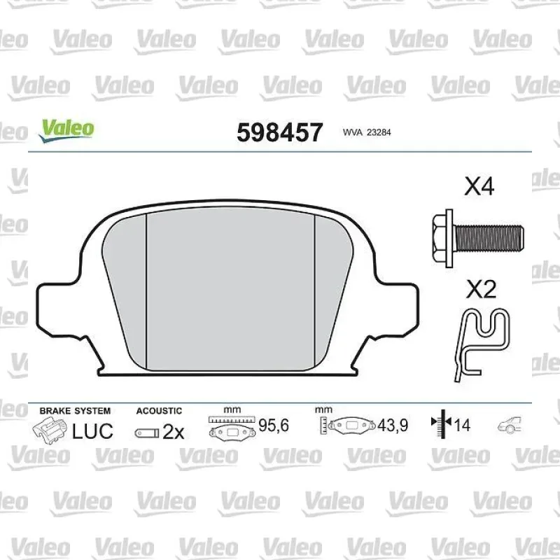 Fren Disk Balata Arka VALEO 598457 – Opel Corsa / Combo
