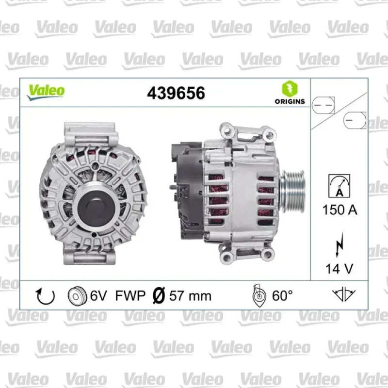 Alternatör VALEO 439656 – Audi A6 2.0 TFSI / 2.8 FSI
