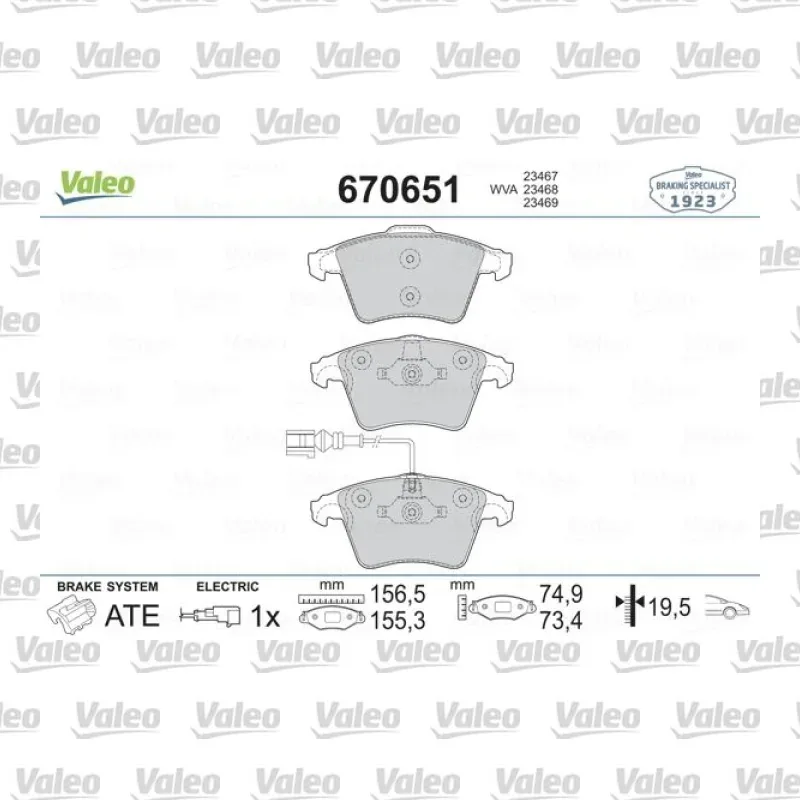 Fren Disk Balata Ön VALEO 670651 – Volkswagen Transporter
