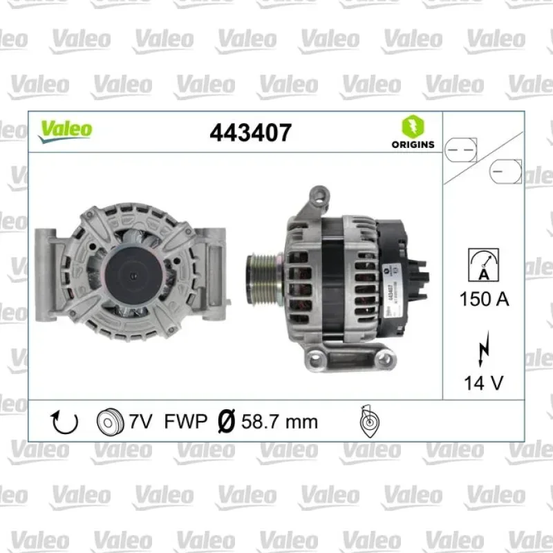 Alternatör VALEO 443407 – Ford Transit / Ranger