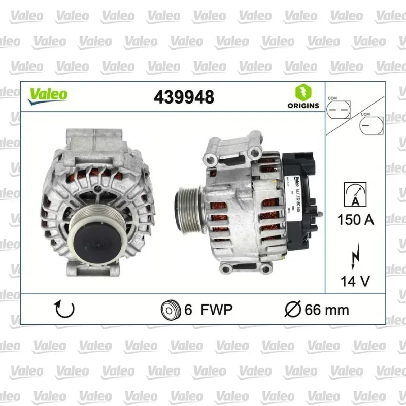 Alternatör VALEO 439948 – Audi A6 2.0 TFSI / 2.8 FSI
