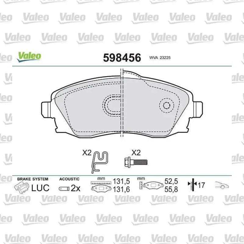 Fren Disk Balata Ön VALEO 598456 – Opel Corsa / Combo