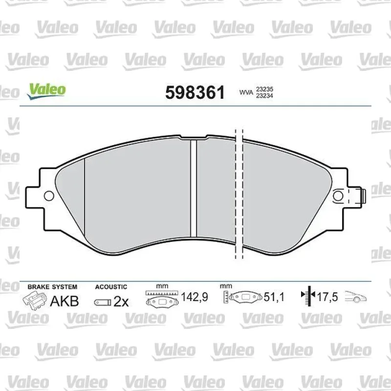 Chevrolet Lacetti 1.4 Ön Fren Balatası – VALEO 598361