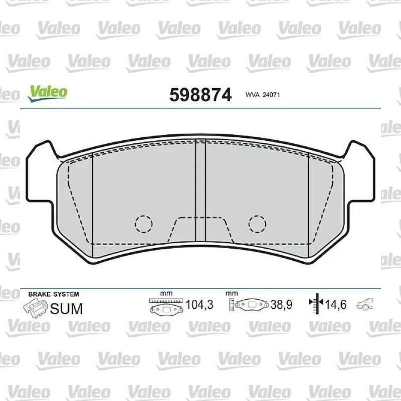 Fren Disk Balata Arka VALEO 598874 – Chevrolet Lacetti