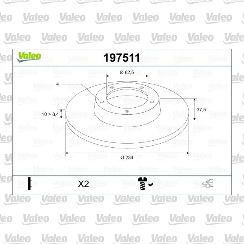 Fren Disk Ayna Arka Sağ ve Sol VALEO 197511 – Hyundai / Kia