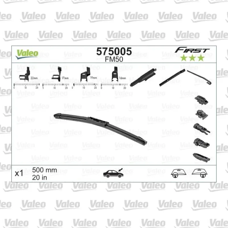 Silecek Süpürgesi Ön 500 mm - 20 inç VALEO 575005