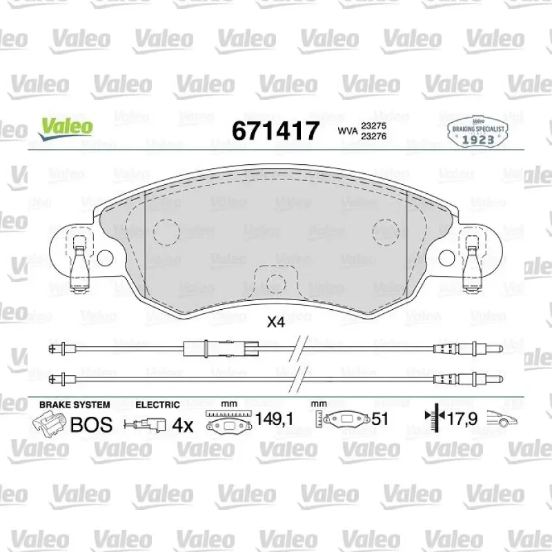 Citroën C5 1.8 16V Ön Fren Balatası – VALEO 671417