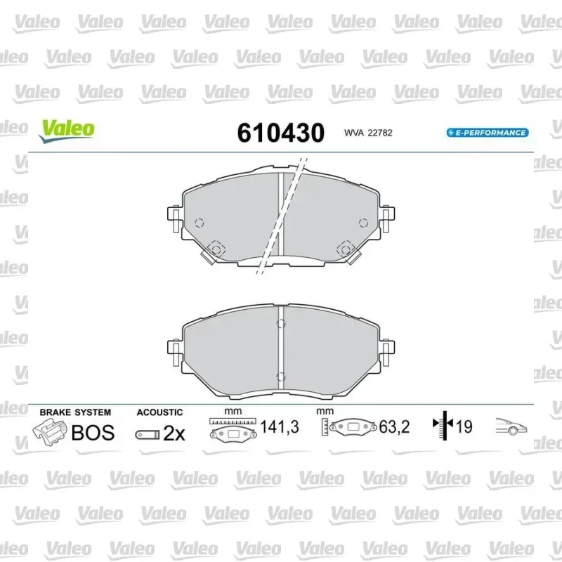 Fren Disk Balata Ön VALEO 610430 – Toyota Corolla / C-HR