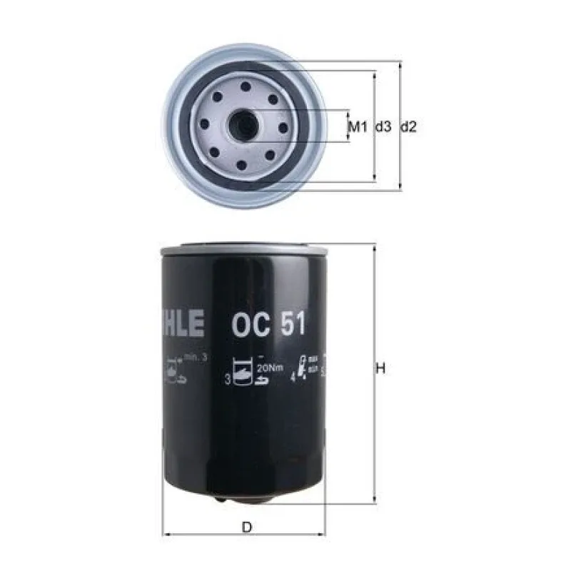 Yağ Filtresi MAHLE OC 51 – AUDI / SEAT / VW