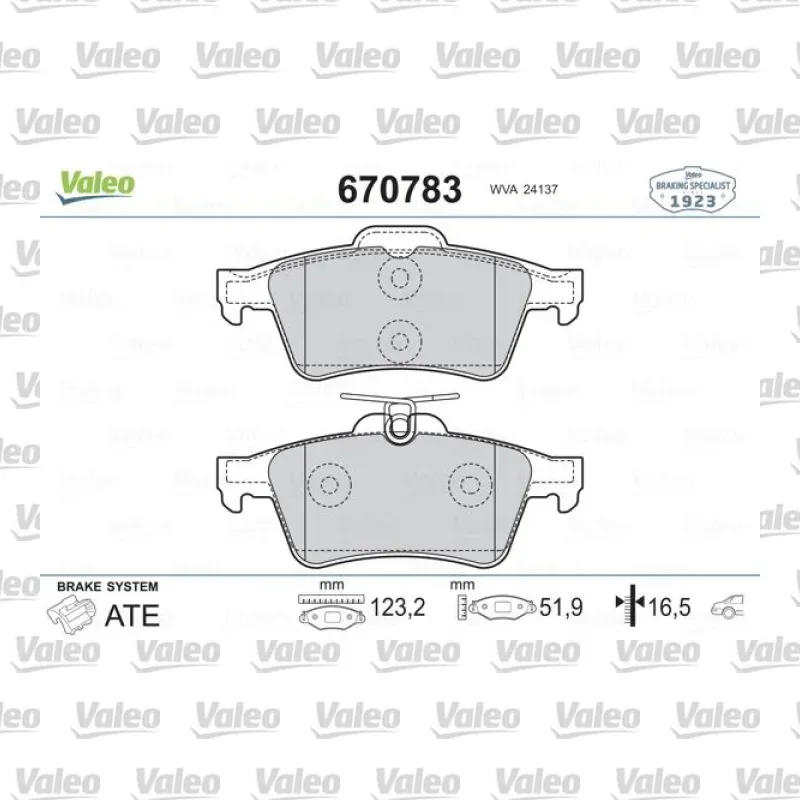 Fren Disk Balata Arka VALEO 670783