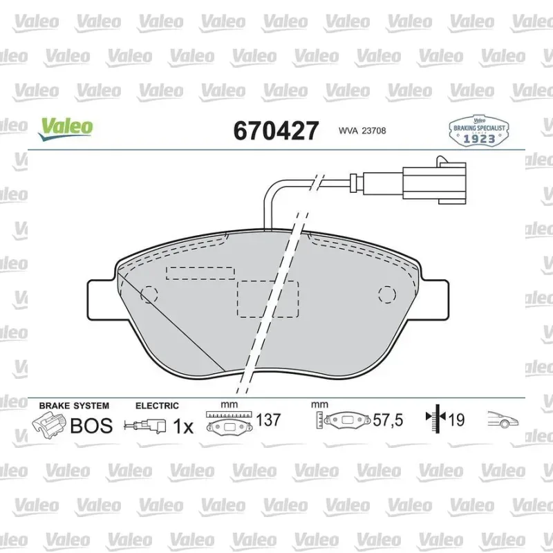 Fren Disk Balata Ön VALEO 670427 – Opel / Fiat