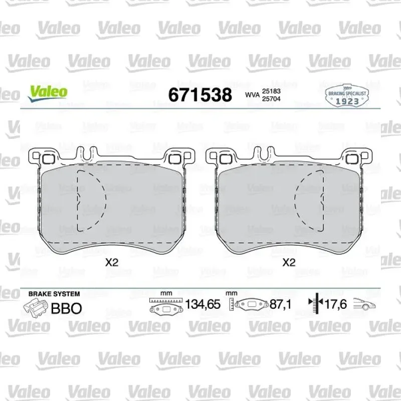 Fren Disk Balata Ön VALEO 671538 – Mercedes-Benz S 350
