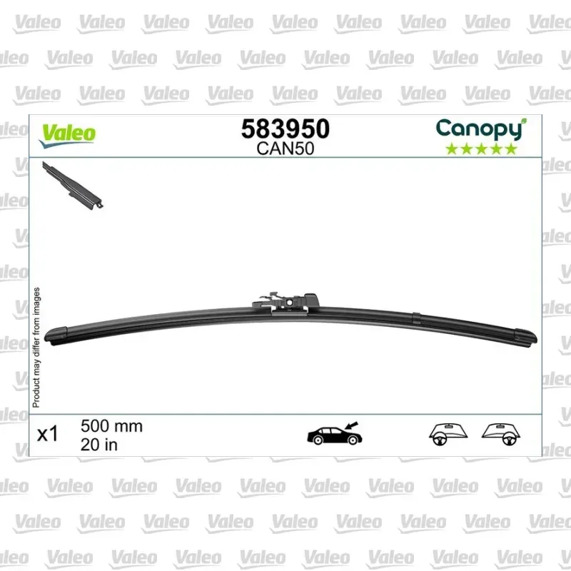Silecek Süpürgesi Ön 500 mm - 20 inç VALEO 583950