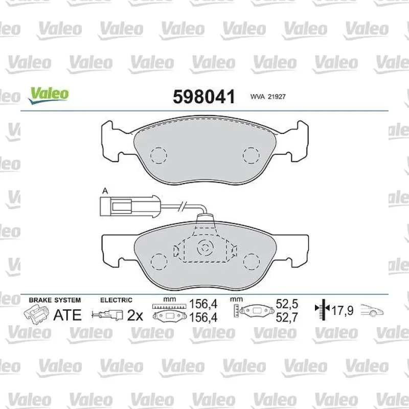 Fren Disk Balata Ön VALEO 598041 – Fiat Punto 1.3 JTD 16V / 1.4 Turbo