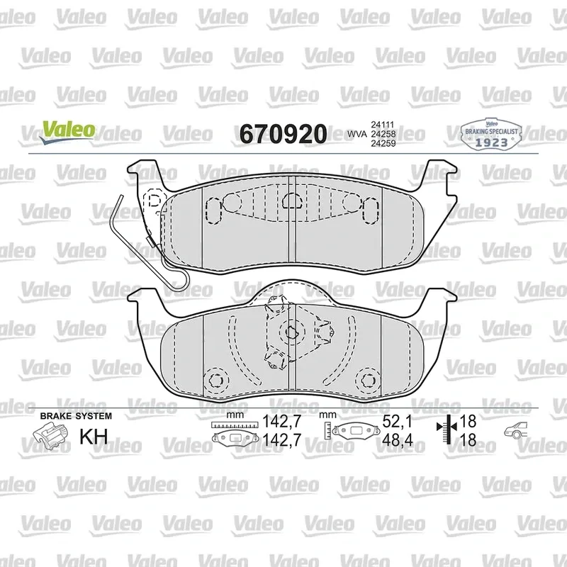 Fren Disk Balata Arka VALEO 670920 – Jeep Grand Cherokee