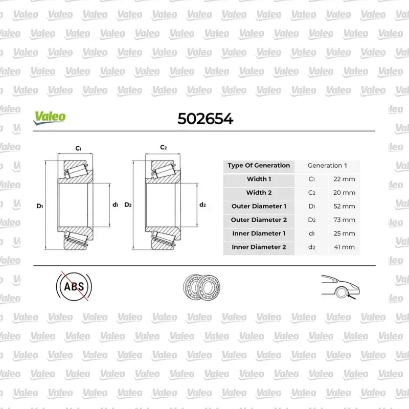 Teker Rulmanı Ön Sağ veya Sol VALEO 502654 – Mercedes-Benz Sprinter