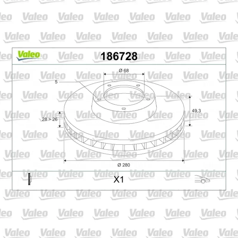 Fren Disk Ayna Ön Sağ ve Sol VALEO 186728 – Nissan X-Trail