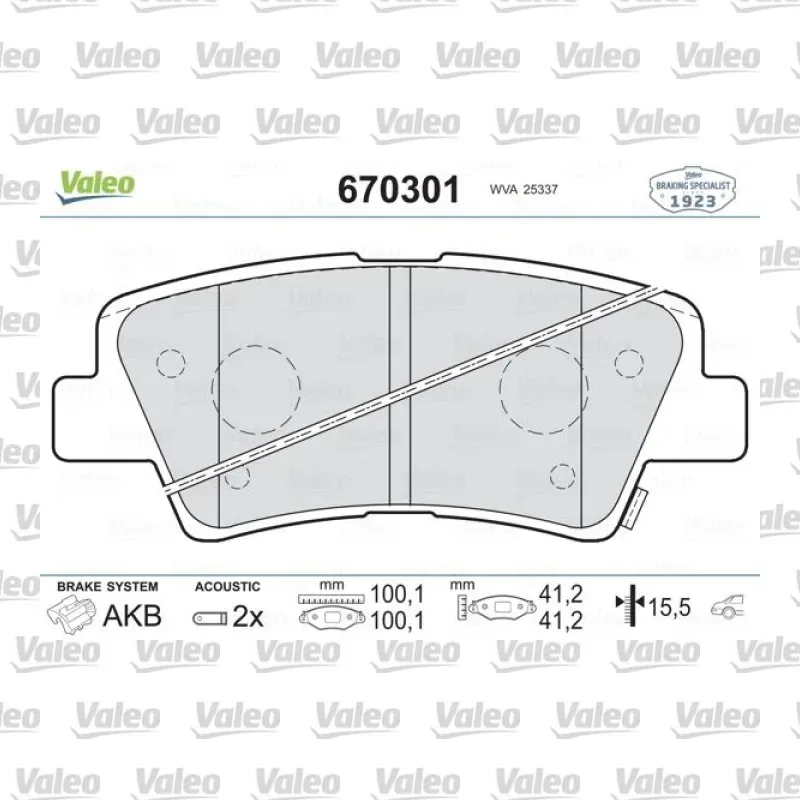 Fren Disk Balata Arka VALEO 670301 – Hyundai i30