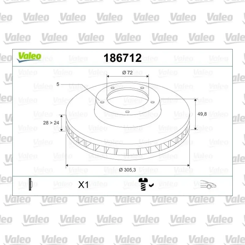 Fren Disk Ayna Ön Sağ ve Sol VALEO 186712 – Renault / Opel