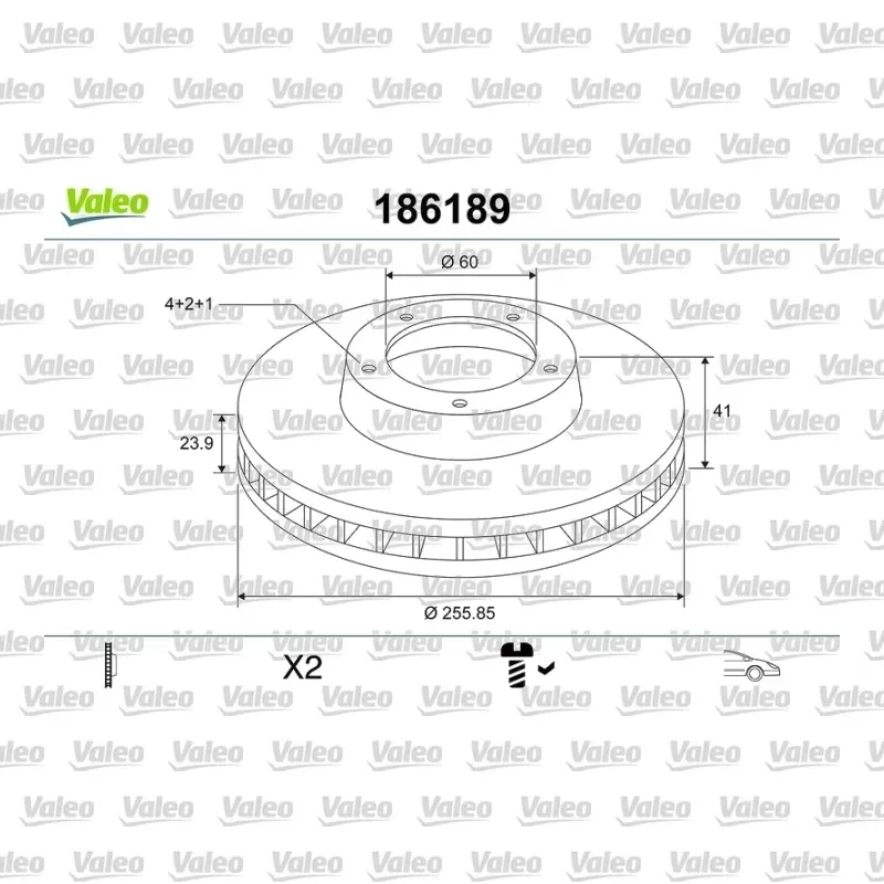 Fren Disk Ayna Ön Sağ ve Sol VALEO 186189 – Opel Astra / Vectra