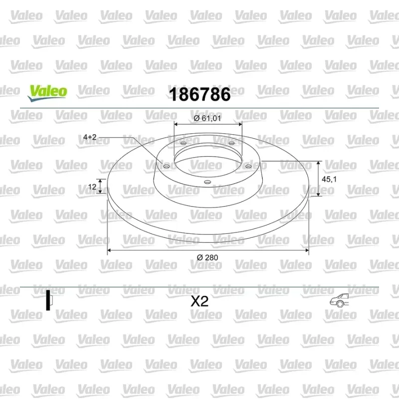 Fren Disk Ayna Arka Sağ ve Sol VALEO 186786 – Renault Kangoo 1.6 16V / 1.9 dCi