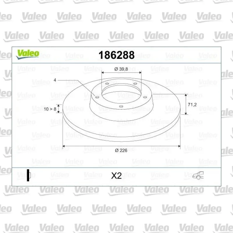 Fren Disk Ayna Arka Sağ ve Sol VALEO 186288 – Volkswagen / Seat