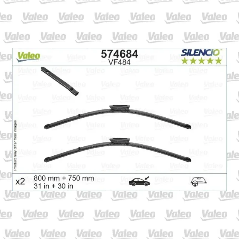 Silecek Süpürgesi Ön 800/750 mm - 32/30 inç VALEO 574684 – Citroen C4