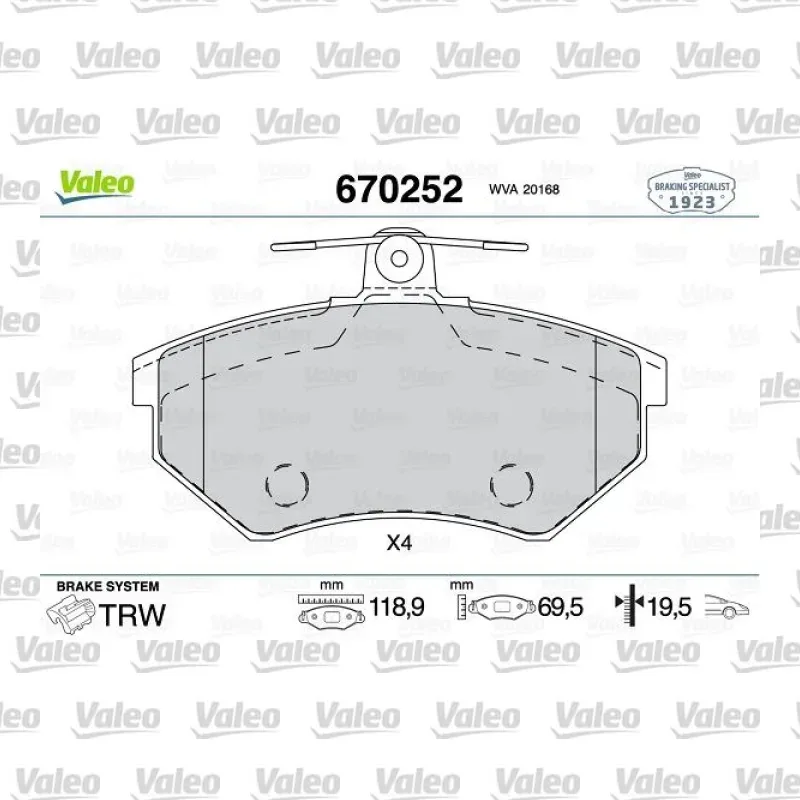 Fren Disk Balata Ön VALEO 670252