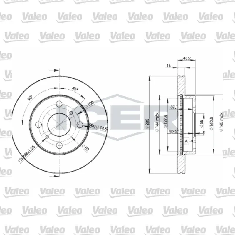 Fren Disk Ayna Ön Sağ ve Sol VALEO 496058 – Toyota Yaris 1.0 / 1.3 VVT-i