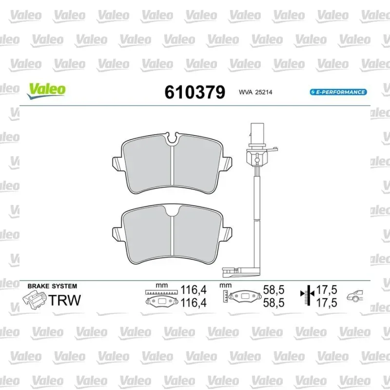 Audi A6 2.0 Hibrit TFSI Arka Fren Balatası – VALEO 610379