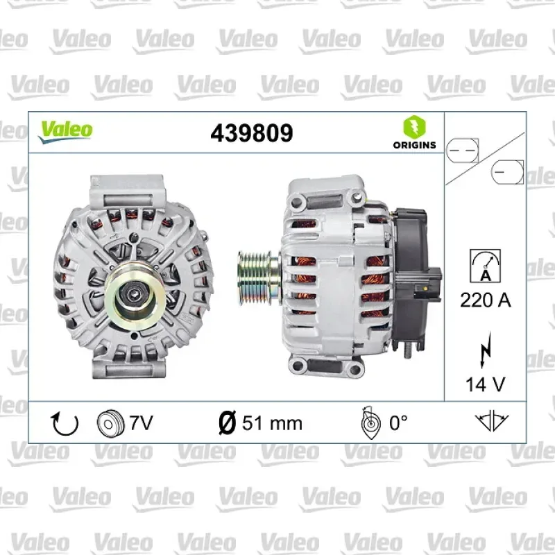 Alternatör VALEO 439809 – Mercedes-Benz Sprinter