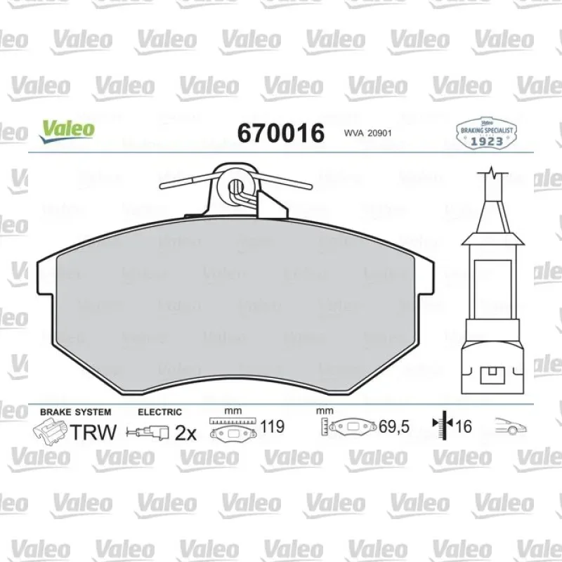 Fren Disk Balata Ön VALEO 670016 – Volkswagen Golf