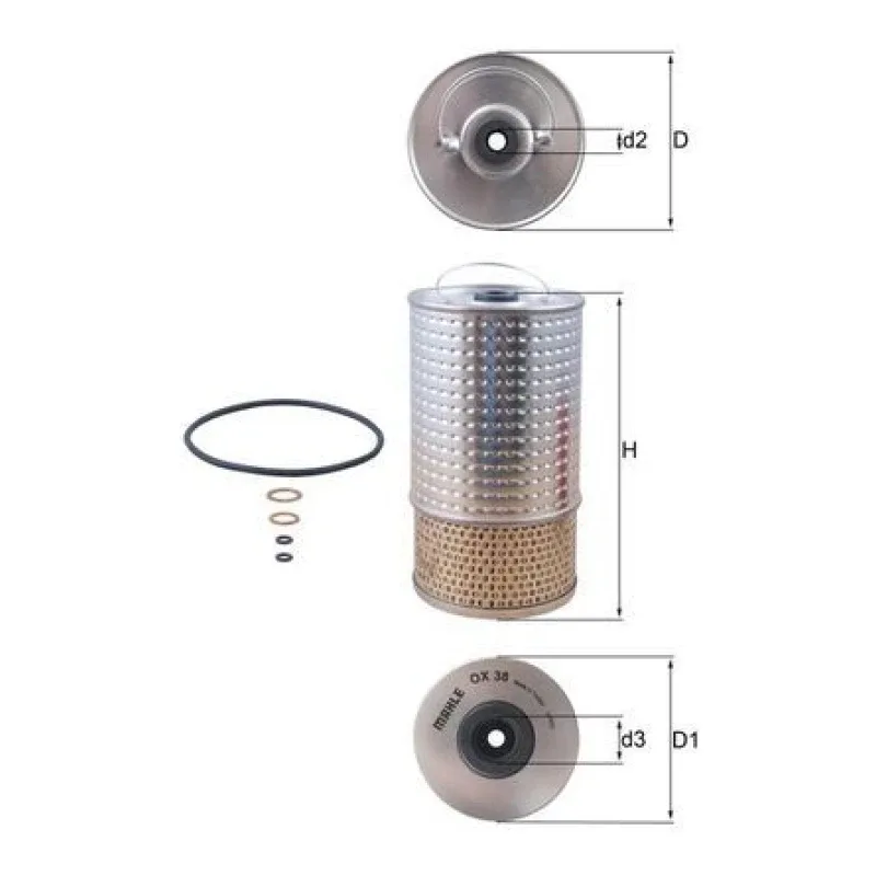 Yağ Filtresi MAHLE OX 38D – MERCEDES-BENZ 300 / C / S