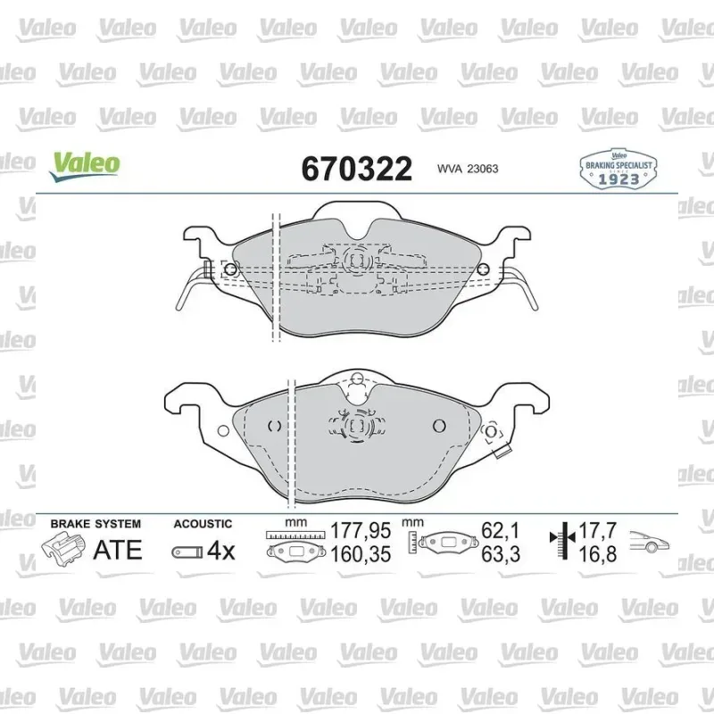 Fren Disk Balata Ön VALEO 670322 – Opel Astra