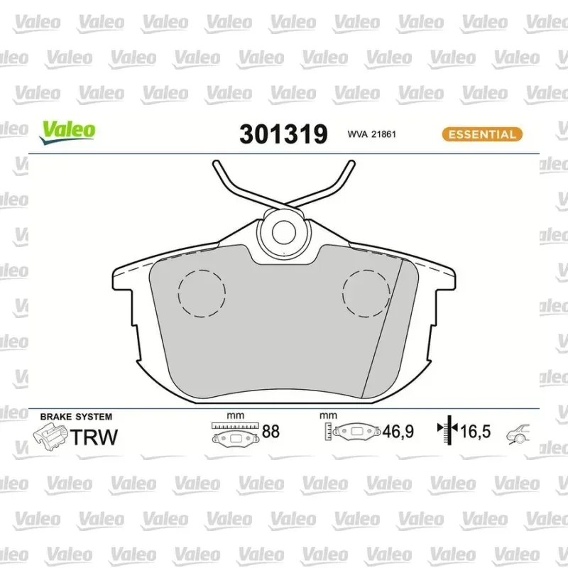 Fren Disk Balata Arka VALEO 301319 – Volvo / Mitsubishi