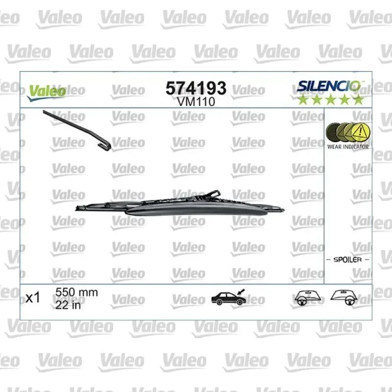 Silecek Süpürgesi Ön 550 mm - 22 inç VALEO 574193 – Peugeot / Audi