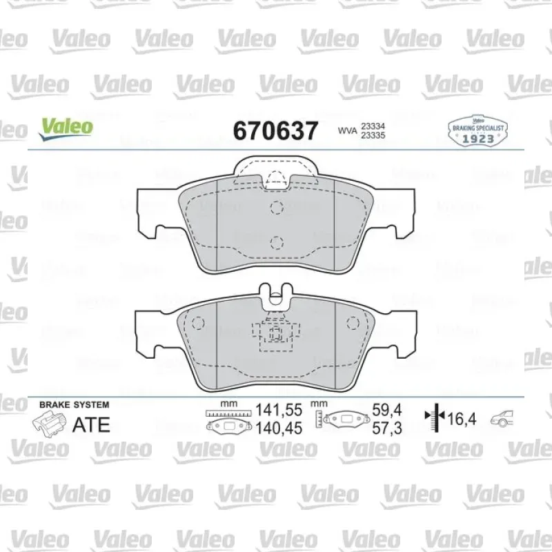 Fren Disk Balata Arka VALEO 670637 – Mercedes-Benz E 200