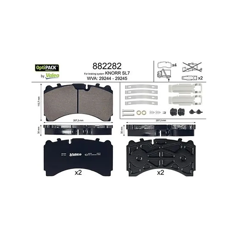 Disk Fren Balata Seti VALEO 882282 – Mercedes-Benz ACTROS