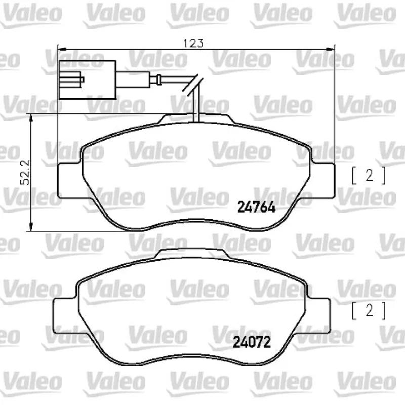 Fren Disk Balata Ön VALEO 671656 – Fiat Panda / 500