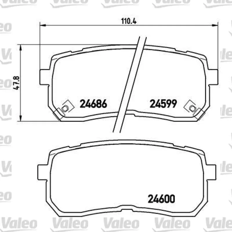 Fren Disk Balata Arka VALEO 670359 – Hyundai ix55 3.0 CRDi V6 / 3.8 V6