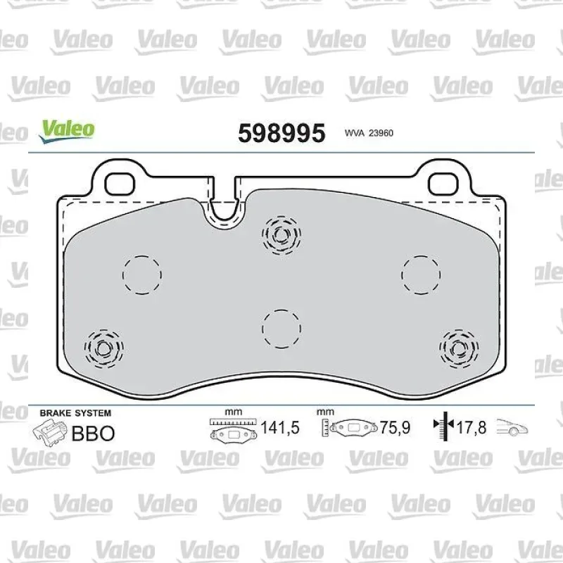 Fren Disk Balata Ön VALEO 598995 – Mercedes-Benz S 350