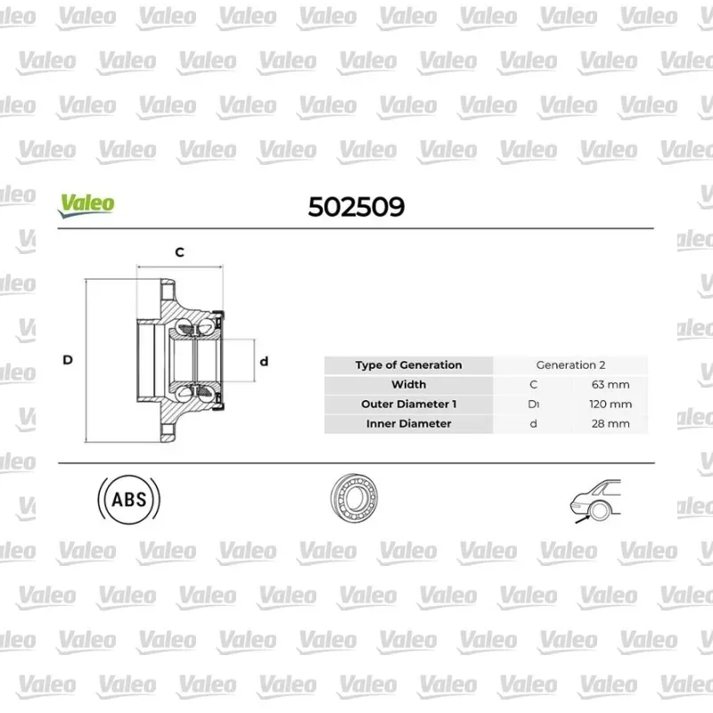 Teker Rulmanı Arka Sağ veya Sol VALEO 502509