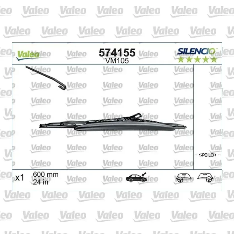Silecek Süpürgesi Ön 600 mm - 24 inç VALEO 574155 – BMW 520i