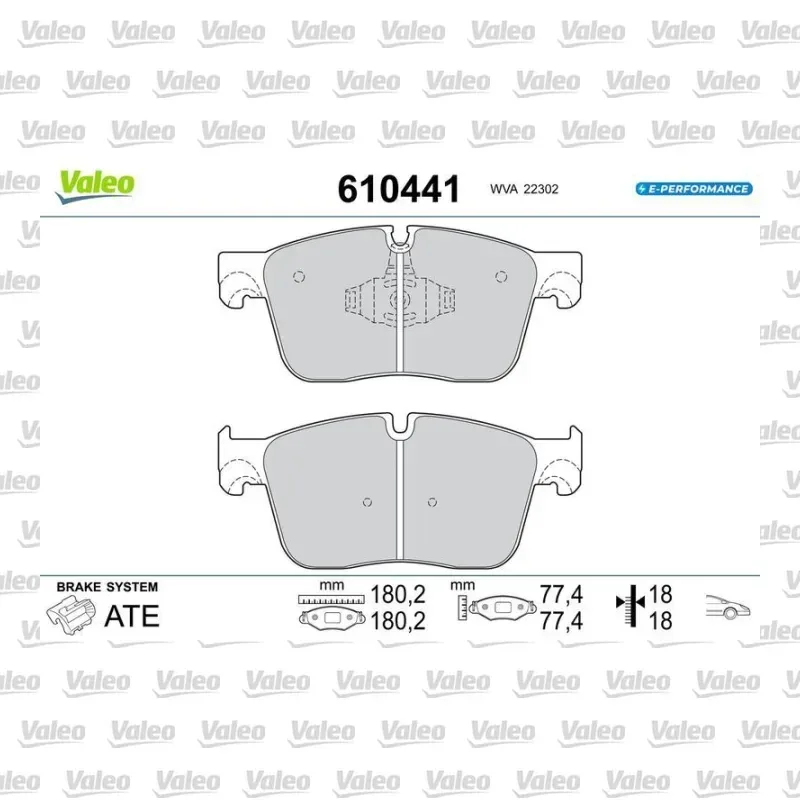 Fren Disk Balata Ön VALEO 610441 – Land Rover Range Rover Velar