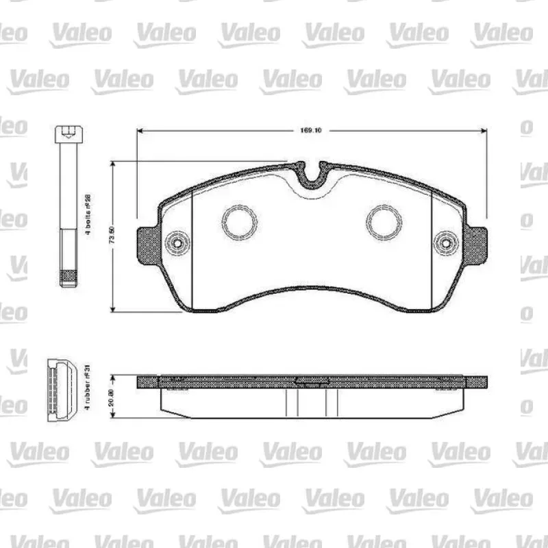 Fren Disk Balata Ön VALEO 670881 – Volkswagen / Mercedes-Benz